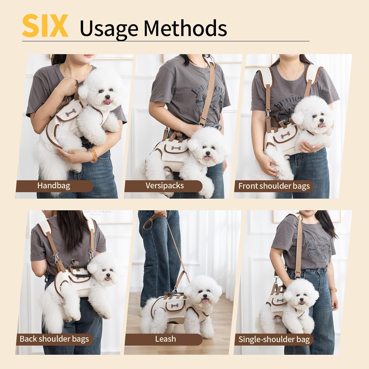 6-in-1 Pet Carrier Backpack with Leash & Lift Harness