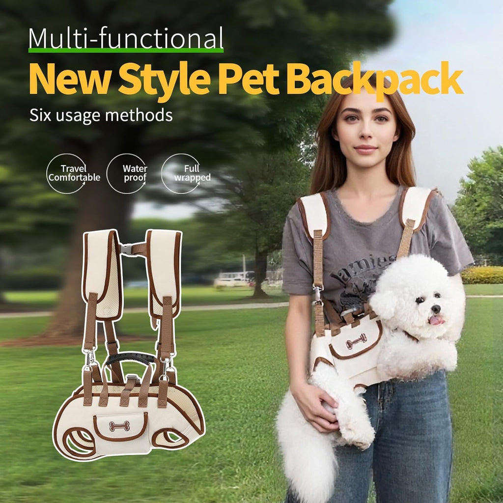 6-in-1 Pet Carrier Backpack with Leash & Lift Harness